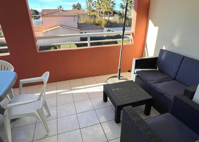公寓 Les Terrasses De Savanna Joli 2 Pieces Piscine Rochelongue Cap D'agde 阿格德
